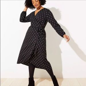 LOFT Polka Dot Wrap Dress